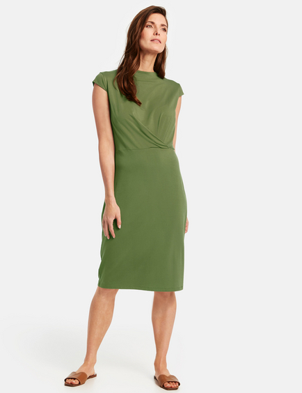 Jersey dress with a draped detail in 