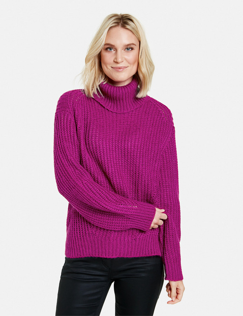 pink polo neck jumper
