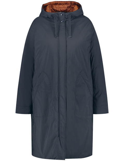 Wattierter Mantel Mit Kapuze In Blau Gerry Weber