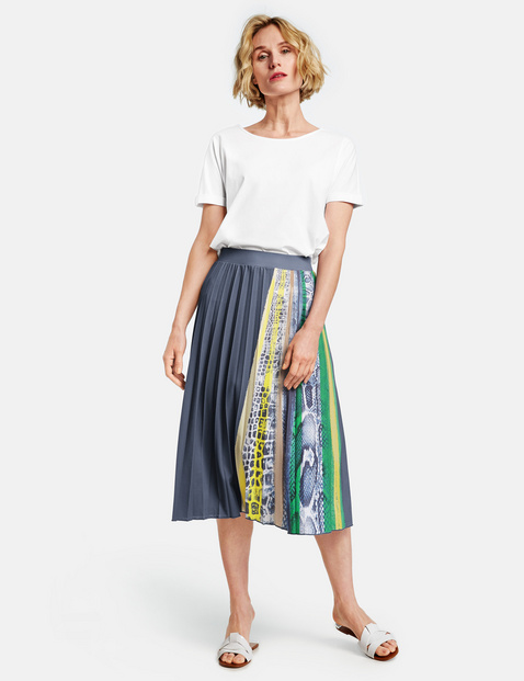 KARIDA OPEN PLEAT BELTED LINED BLUE SKIRT 16-26 FREE P&P