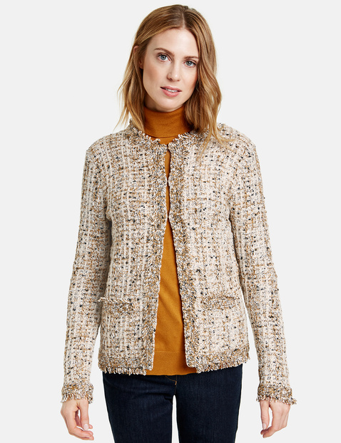 Kurze Strickjacke Mit Fransen In Mehrfarbig Gerry Weber